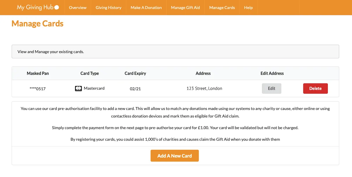 My Giving Hub Screenshot